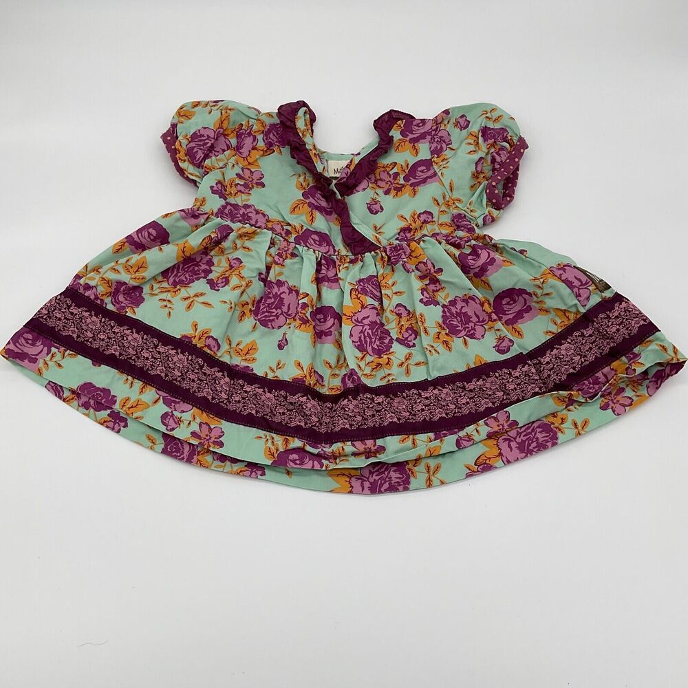 Matilda Jane‎ Lilac Bouquet Wrap Top Secret Fields Floral Purple Ruffles Size 2